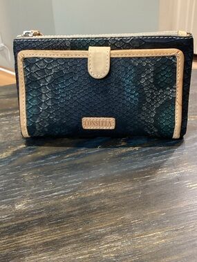 Consuela Rattler Snake-Embossed Slim Wallet